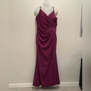 DA VINCI Magenta Draped Evening Gown Formal Maxi Dress/size 16W